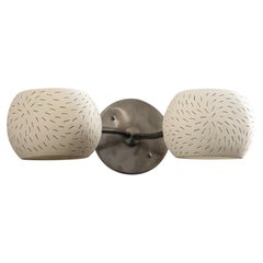 Aplique Claylight Twins: aplique de pared de cerámica hecho a mano con dos pantallas