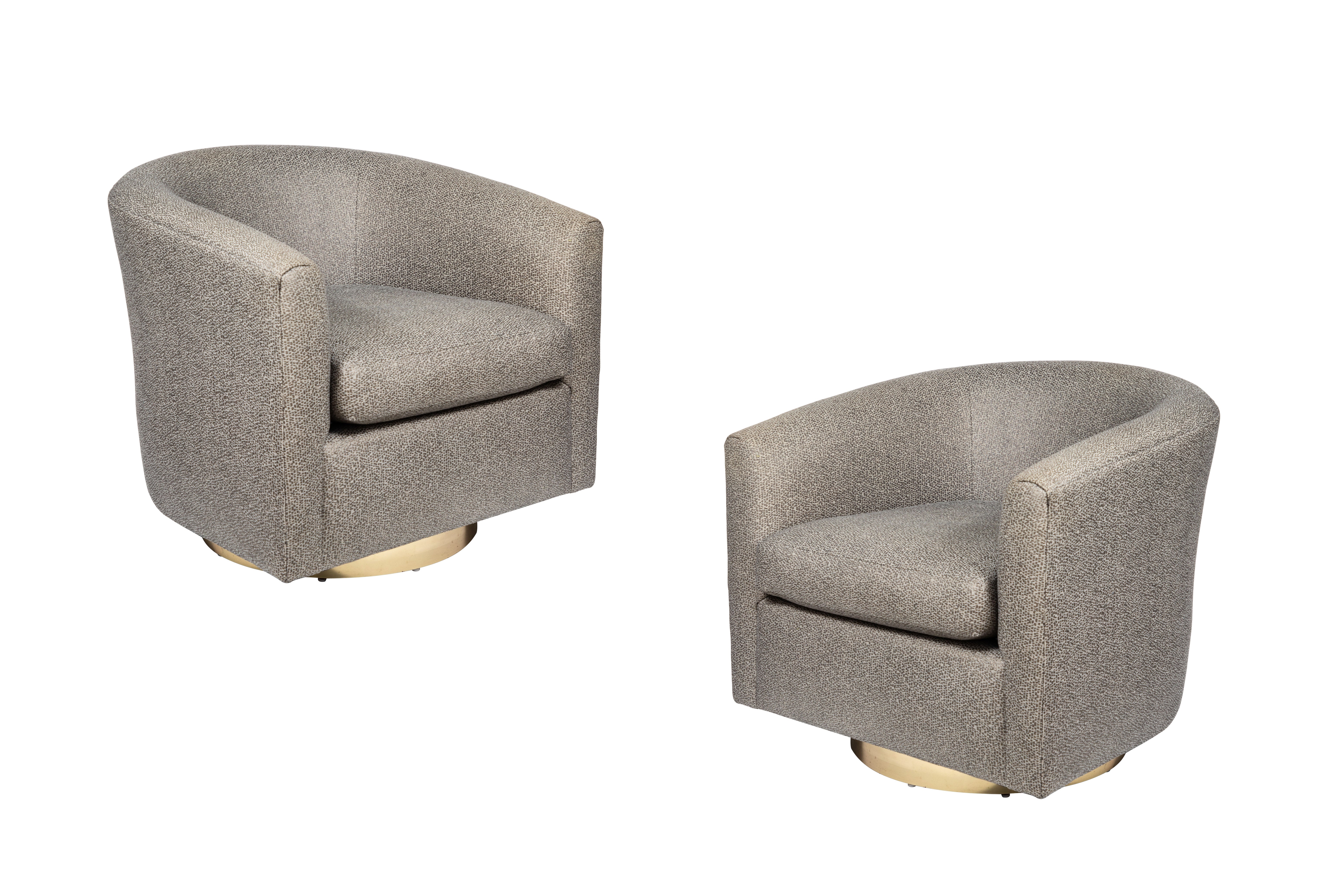 Moroccan Form Swivel Chairs on Brass Bases at 1stDibs