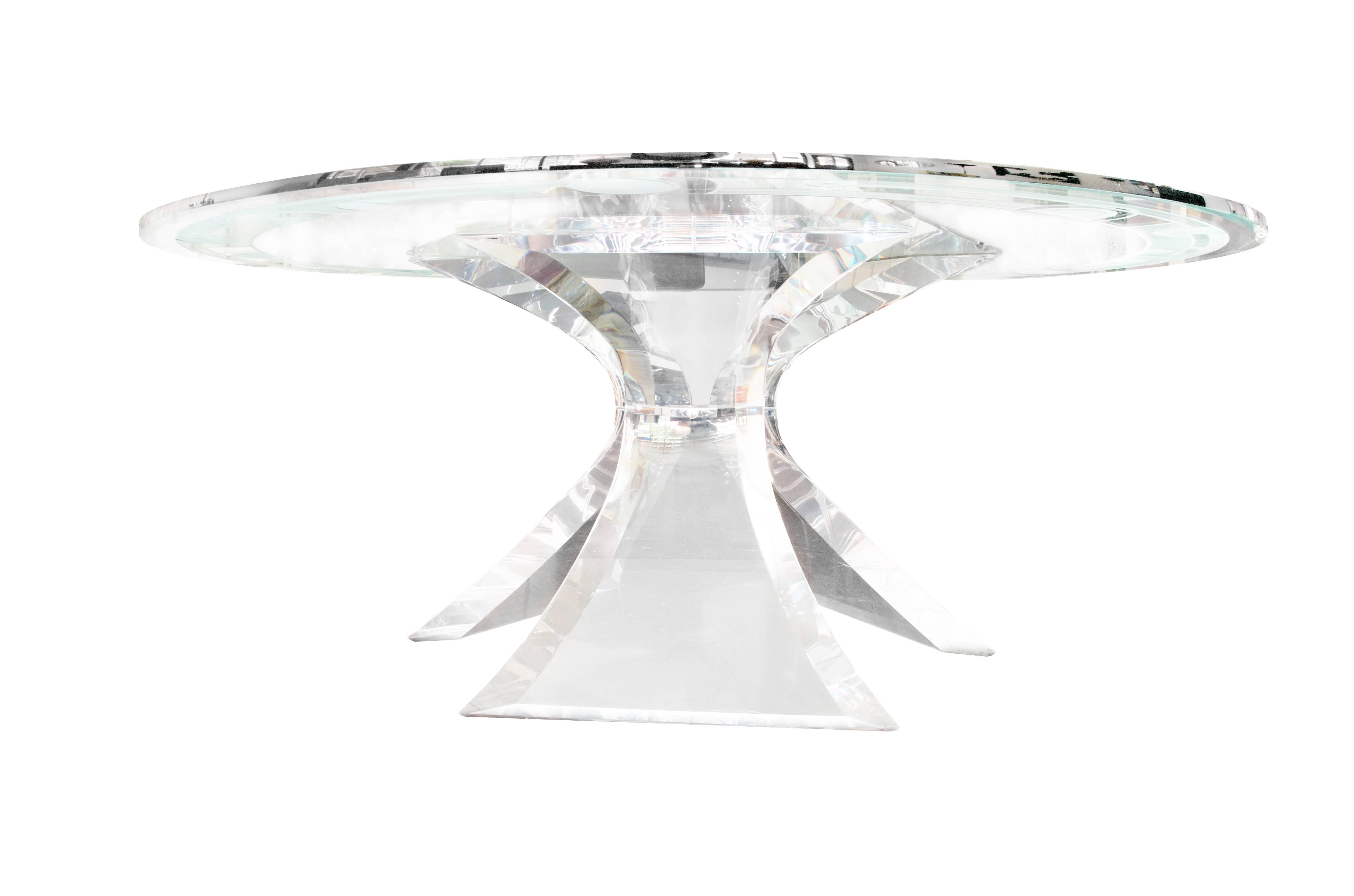 Mid-Century Modern Lucite Dining Table by Lion in Frost