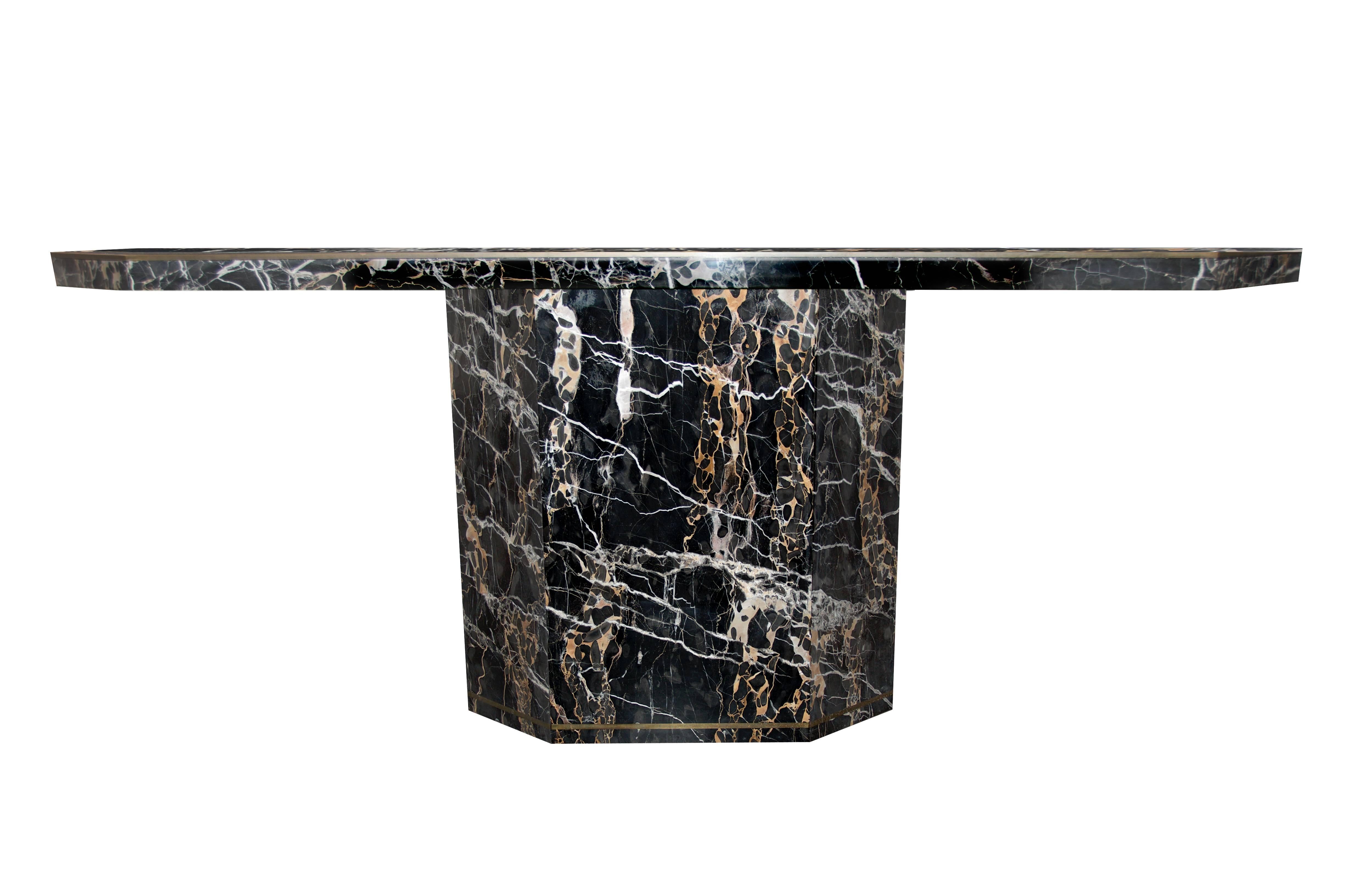 Mid-Century Modern 1970s Marble Console Table Attributed to Willy Rizzo