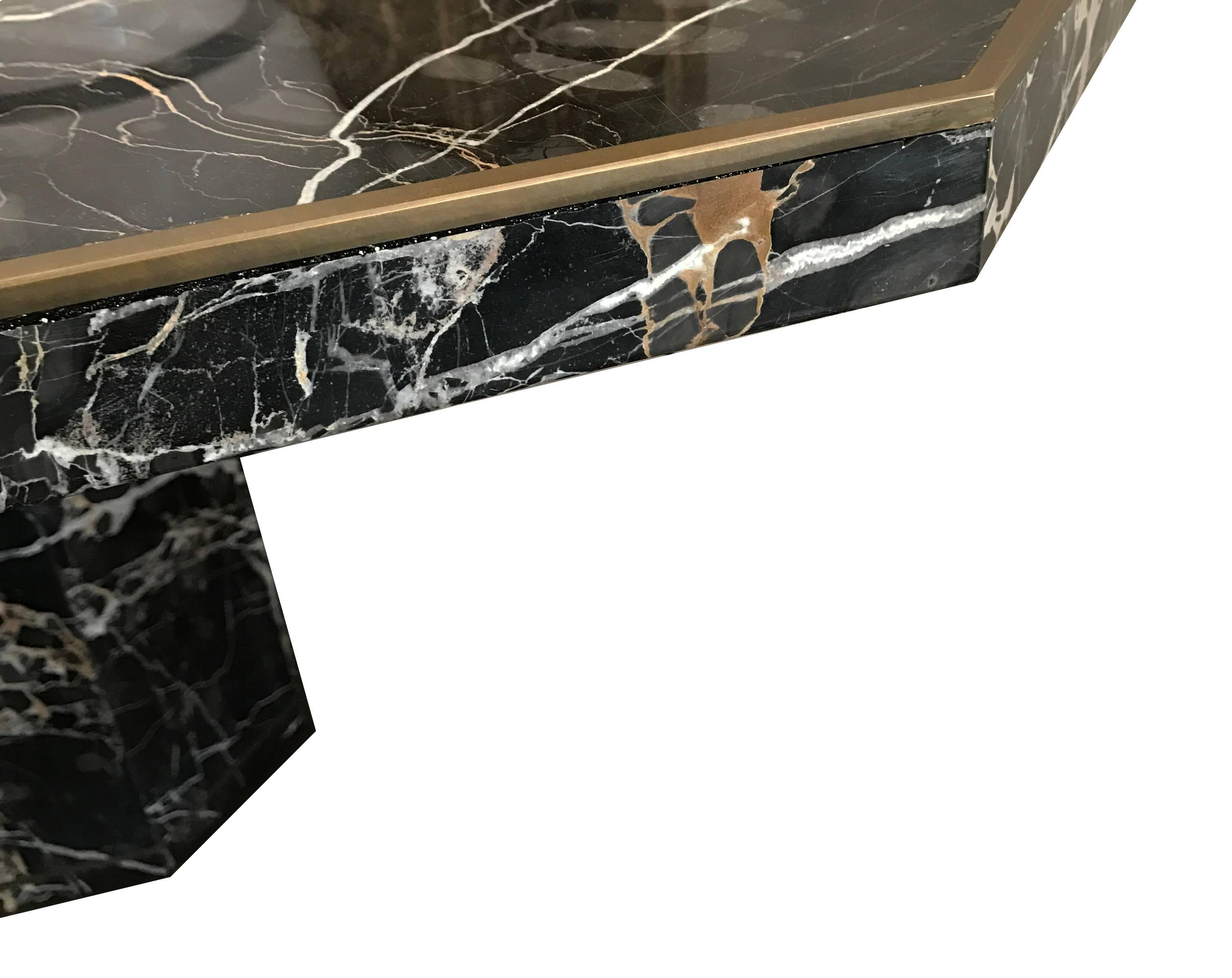 1970s Marble Console Table Attributed to Willy Rizzo In Good Condition In Pasadena, CA
