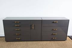 Hollywood Regency Pair of "Gentleman's Chests" in the Style of James Mont