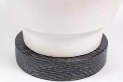 Pair of Custom Ceramic Lamps with African Deco Influences