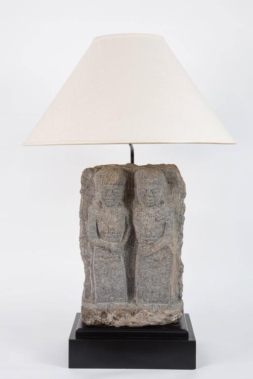 Pair of Custom Stone Fragment Lamps at 1stDibs