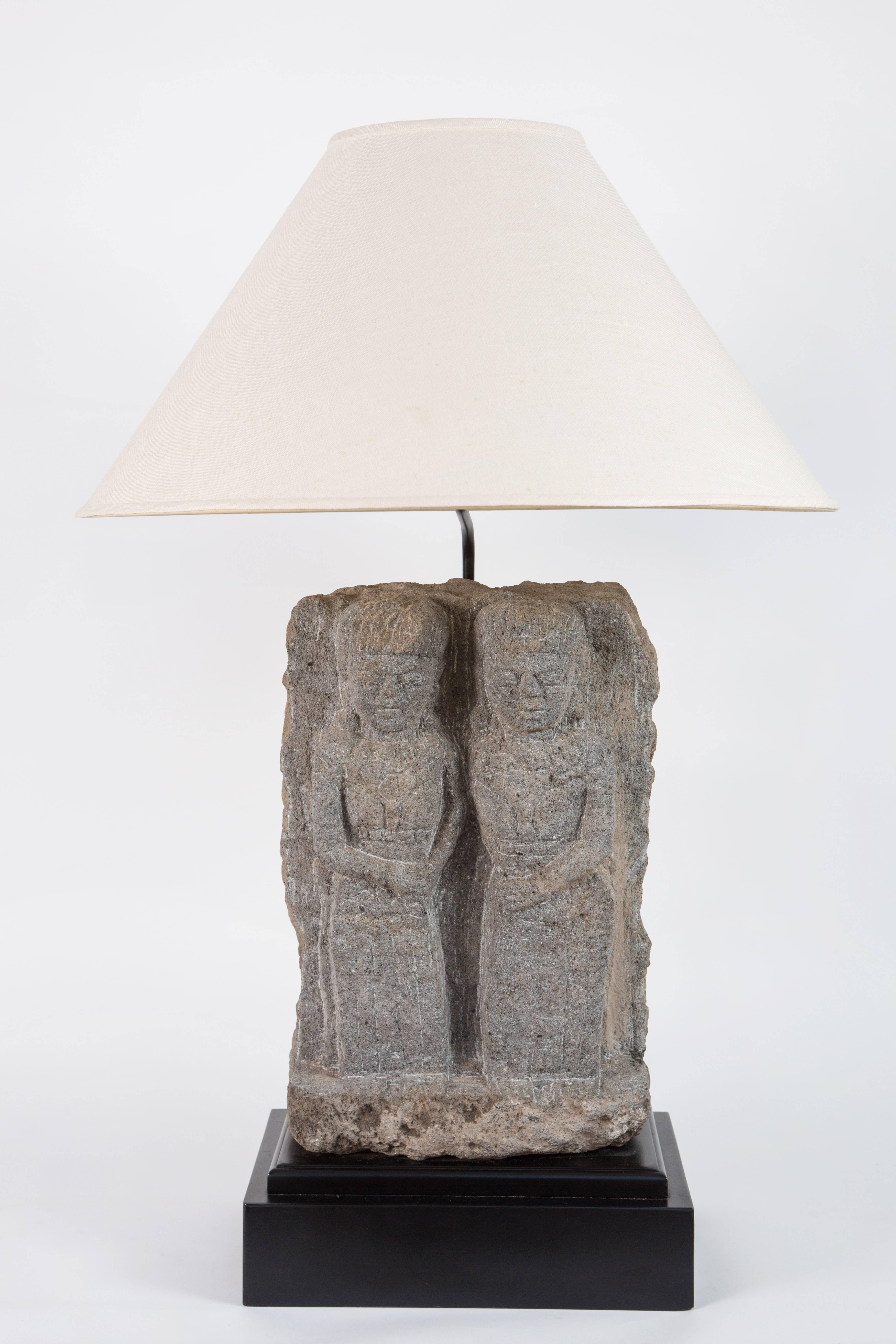 Other Pair of Custom Stone Fragment Lamps