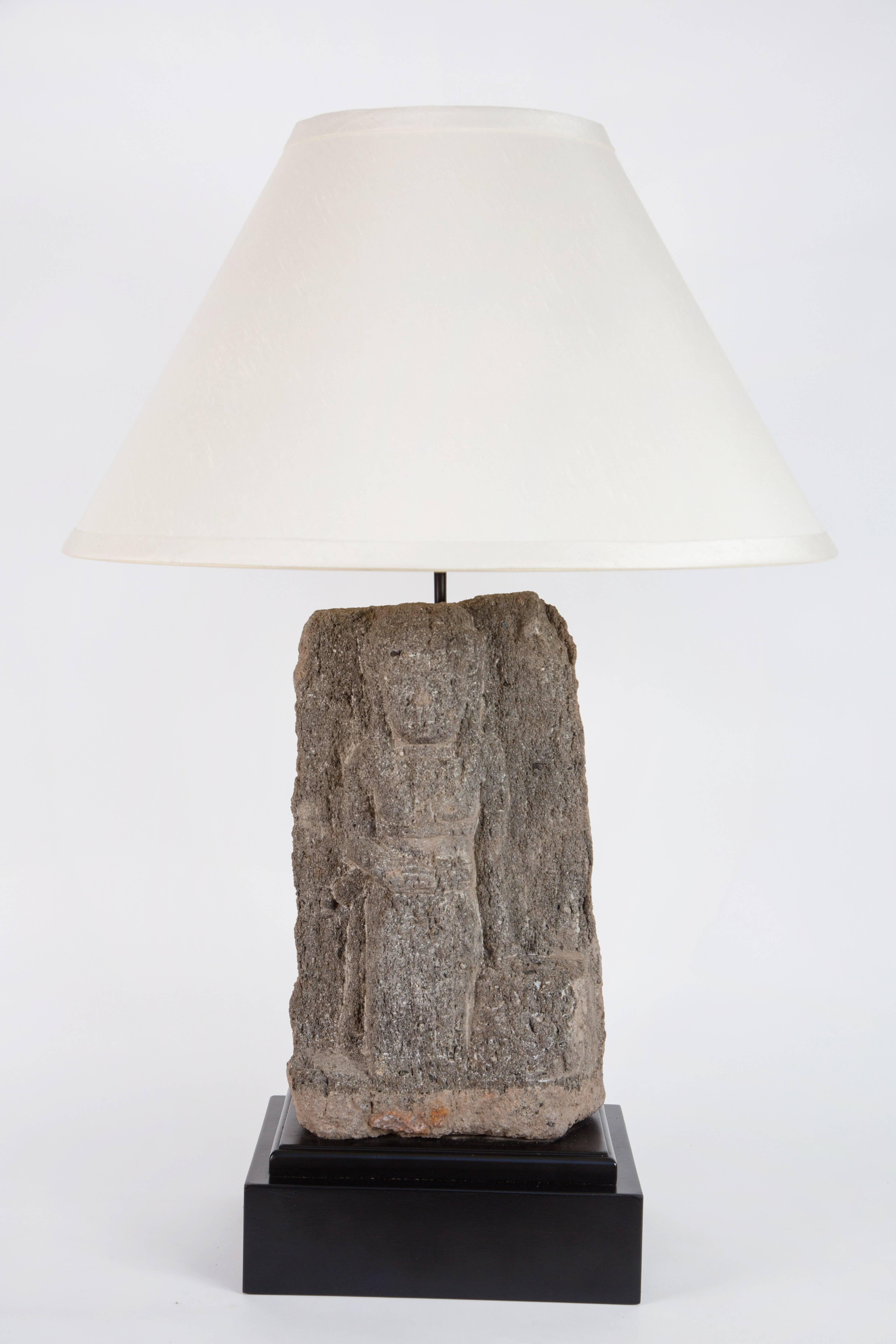 Pair of Custom Stone Fragment Lamps 1