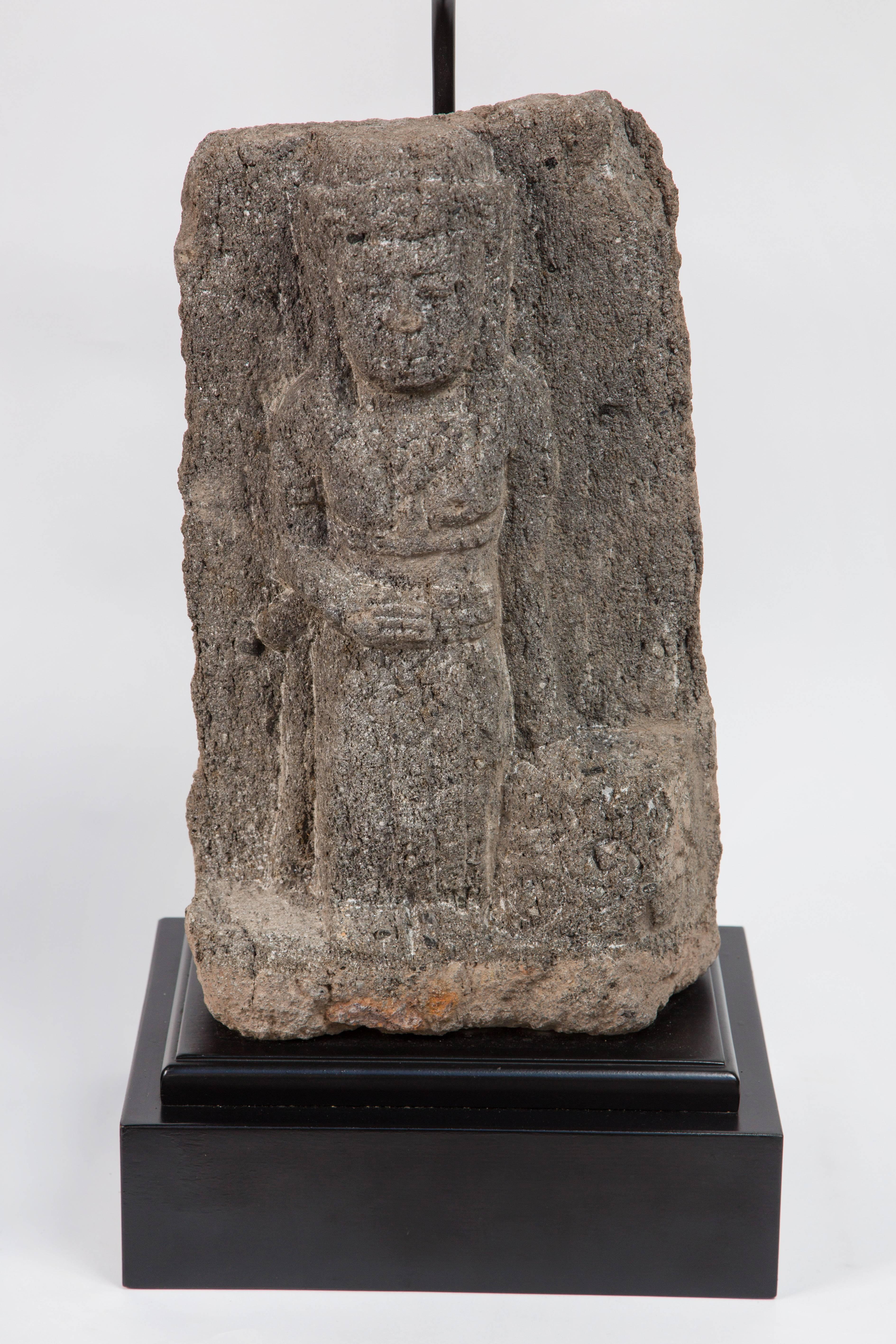 Pair of Custom Stone Fragment Lamps 2