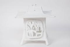Trio of 1960s Cast Iron Pagodas in White Lacquer