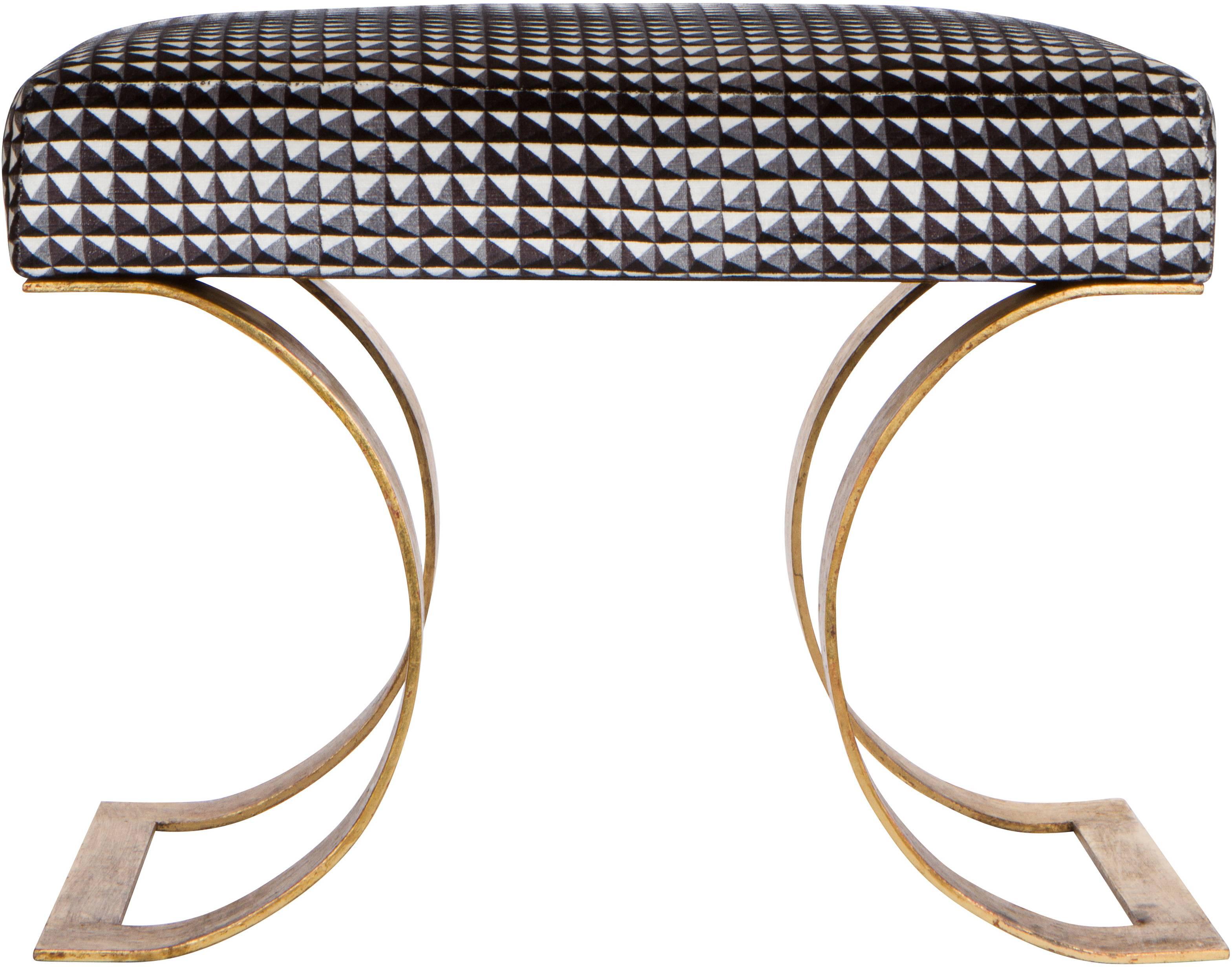 Mid-Century Modern Pair of Gilt Metal Benches in the Manner of Karl Springer