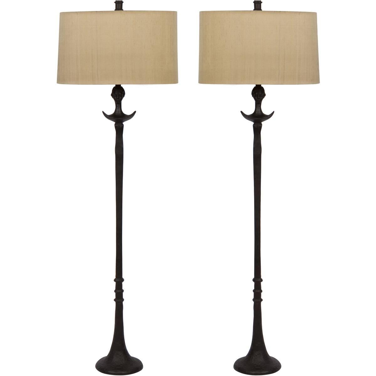 Pair of Floor Lamps in the Style of Diego Giacometti