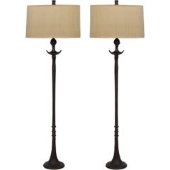 Pair of Floor Lamps in the Style of Diego Giacometti