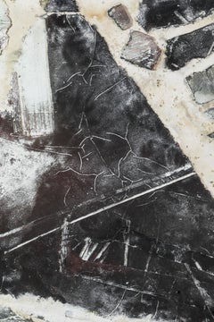 Abstraktes strukturiertes Mixed-Media-Gemälde, 1990er Jahre