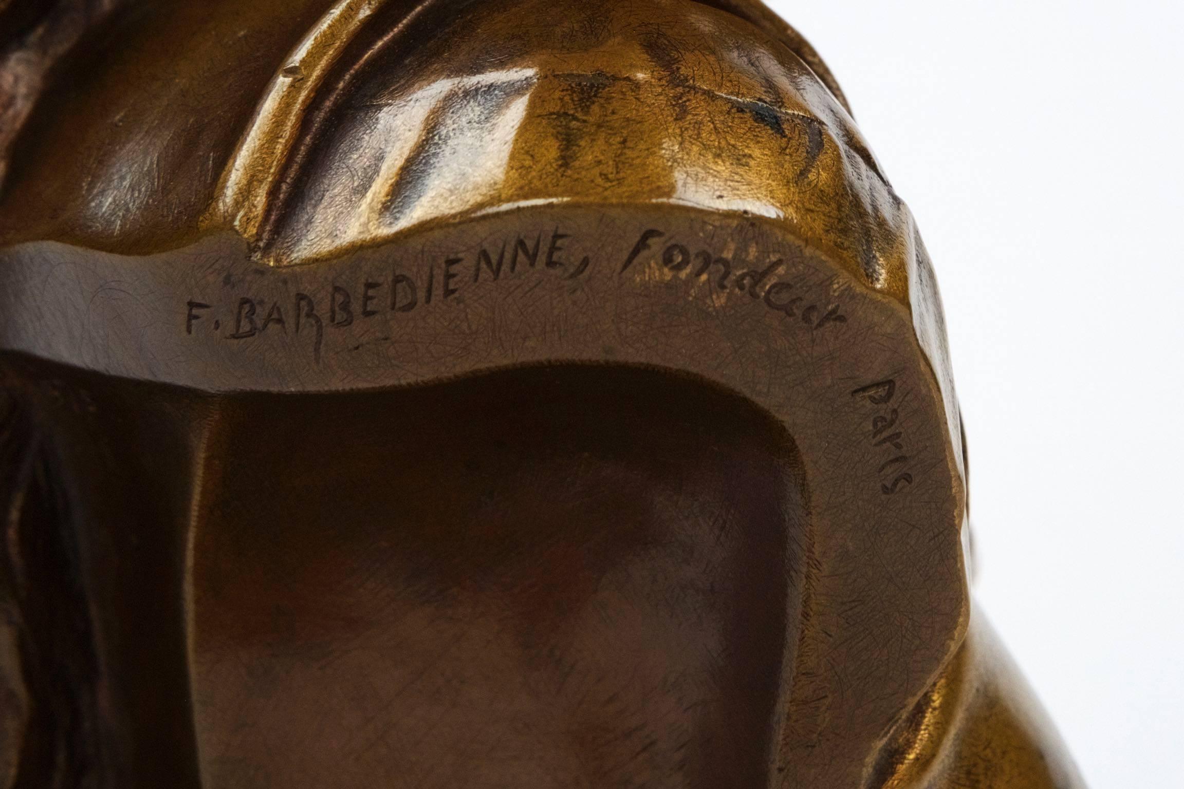 Eugene Aizelin Bronze Sculpture Bust of Mignon, Barbedienne 3