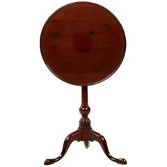 Philadelphia Queen Anne Mahogany Tilting Candle Stand W/ Suppressed Ball