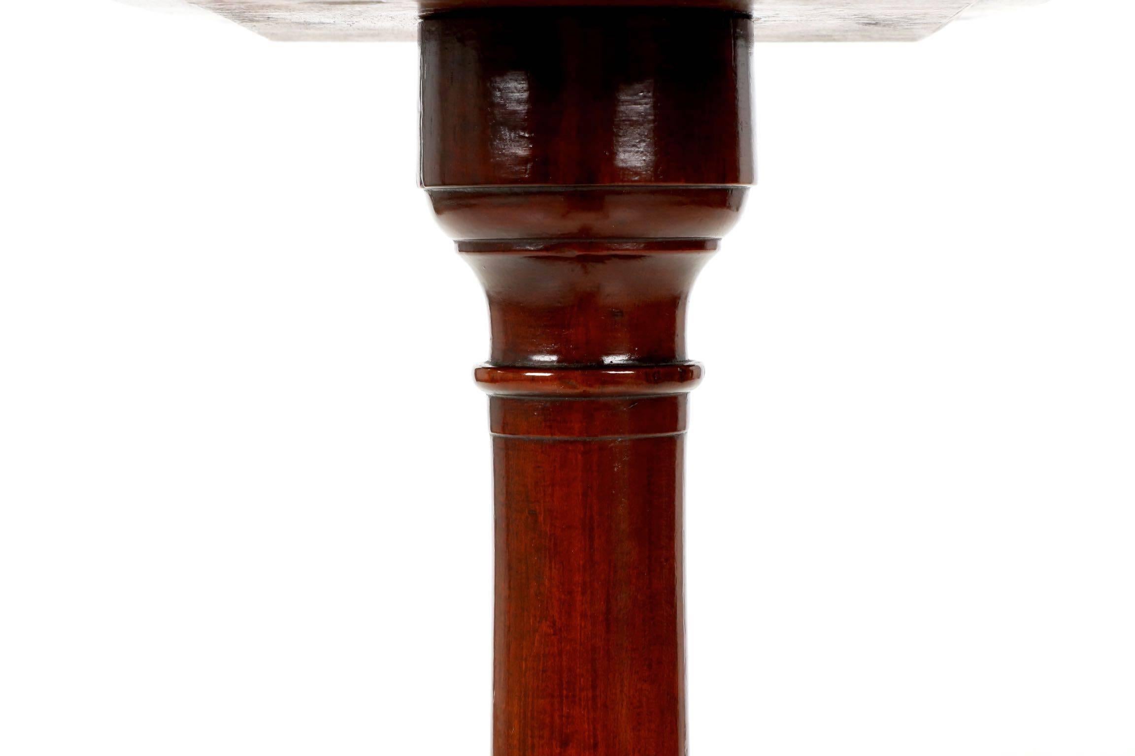 American Philadelphia Queen Anne Mahogany Tilting Candle Stand W/ Suppressed Ball
