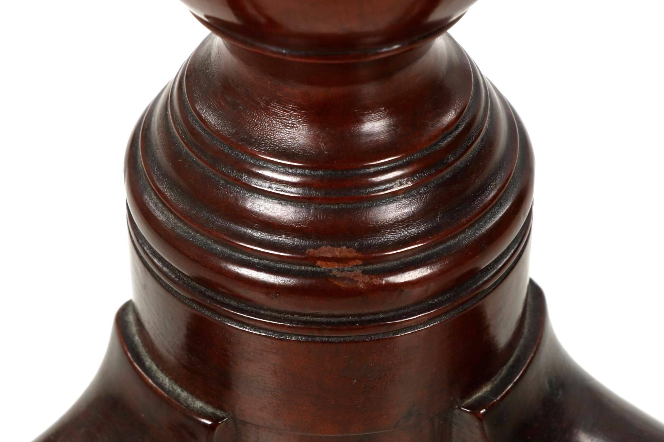 Philadelphia Queen Anne Mahogany Tilting Candle Stand W/ Suppressed Ball 1