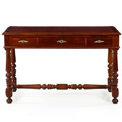English William and Mary Style Antique Writing Desk W/ Leather Top, circa 1900