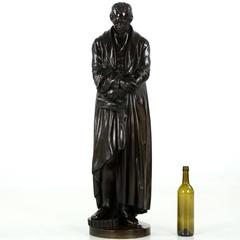 Impressive 40" H Original Bronze Sculpture of Inventor James Watt, 19th Century