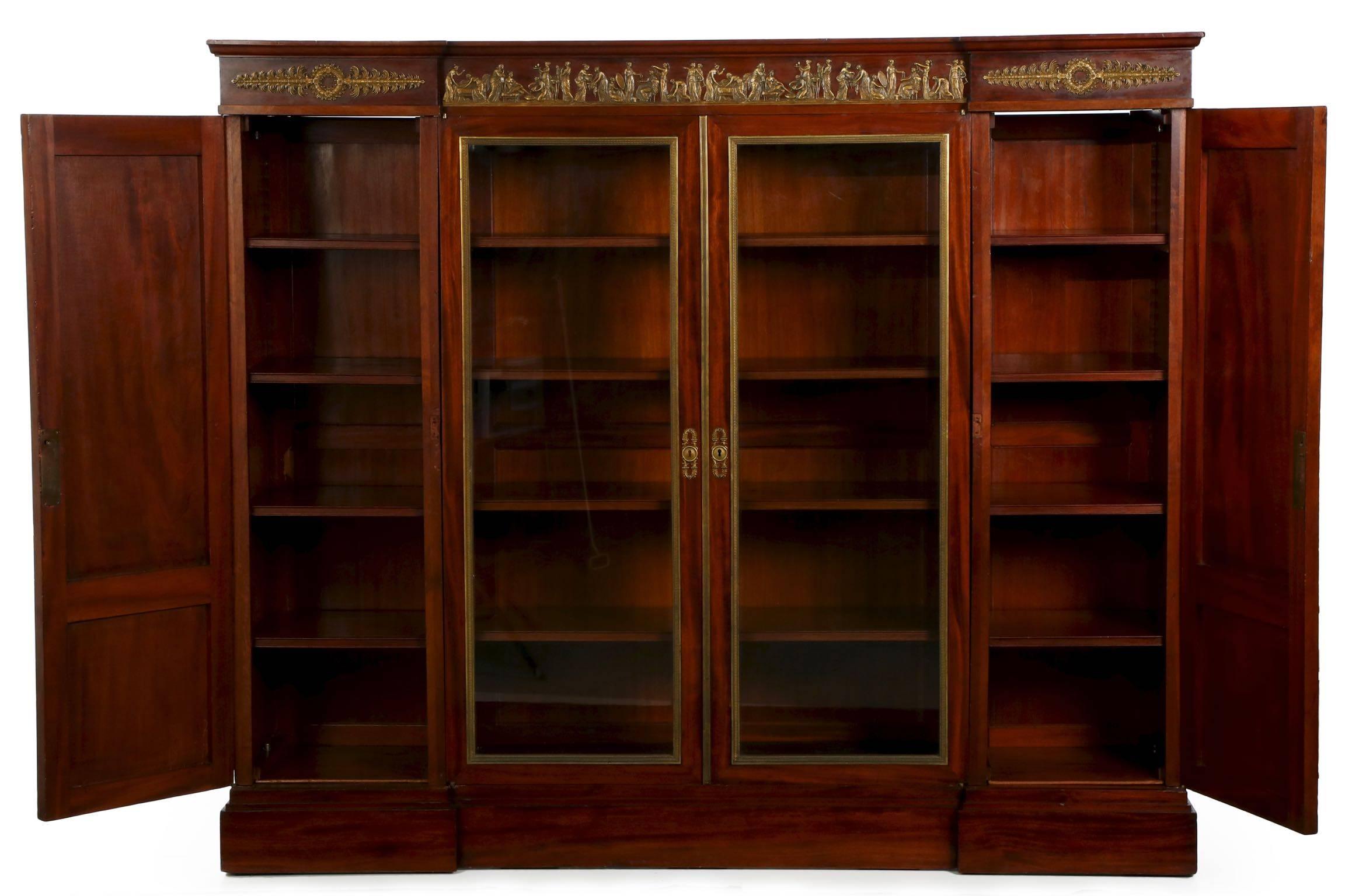 A very fine bookcase of excellent dimensions, being somewhat restrained proportionally so that despite it’s powerful design and incredible aesthetic it does not overwhelm a space. The finest materials available were carefully employed in every