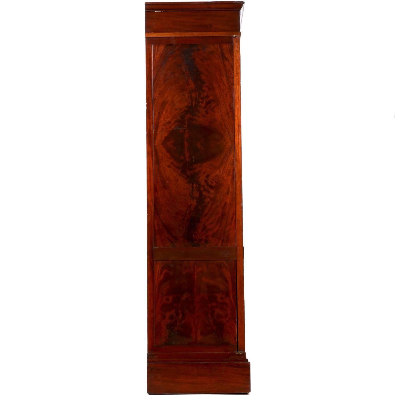 Gilt French Empire Ormolu-Mounted Mahogany Antique Bookcase Cabinet, 19th Century