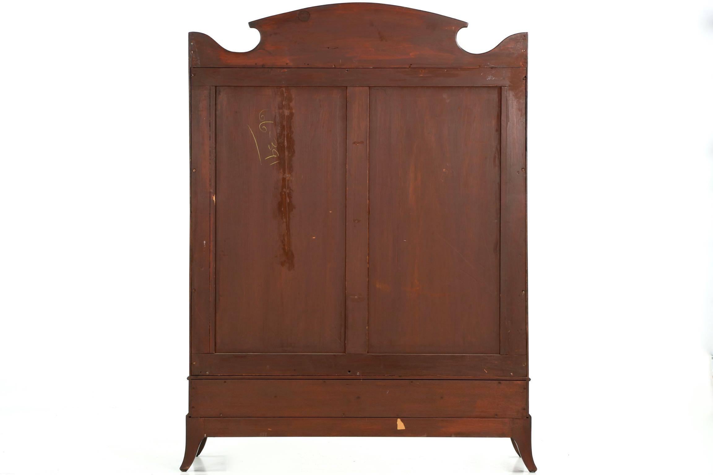 British Petite English Regency Patinated Mahogany Antique Bookcase, 19th Century