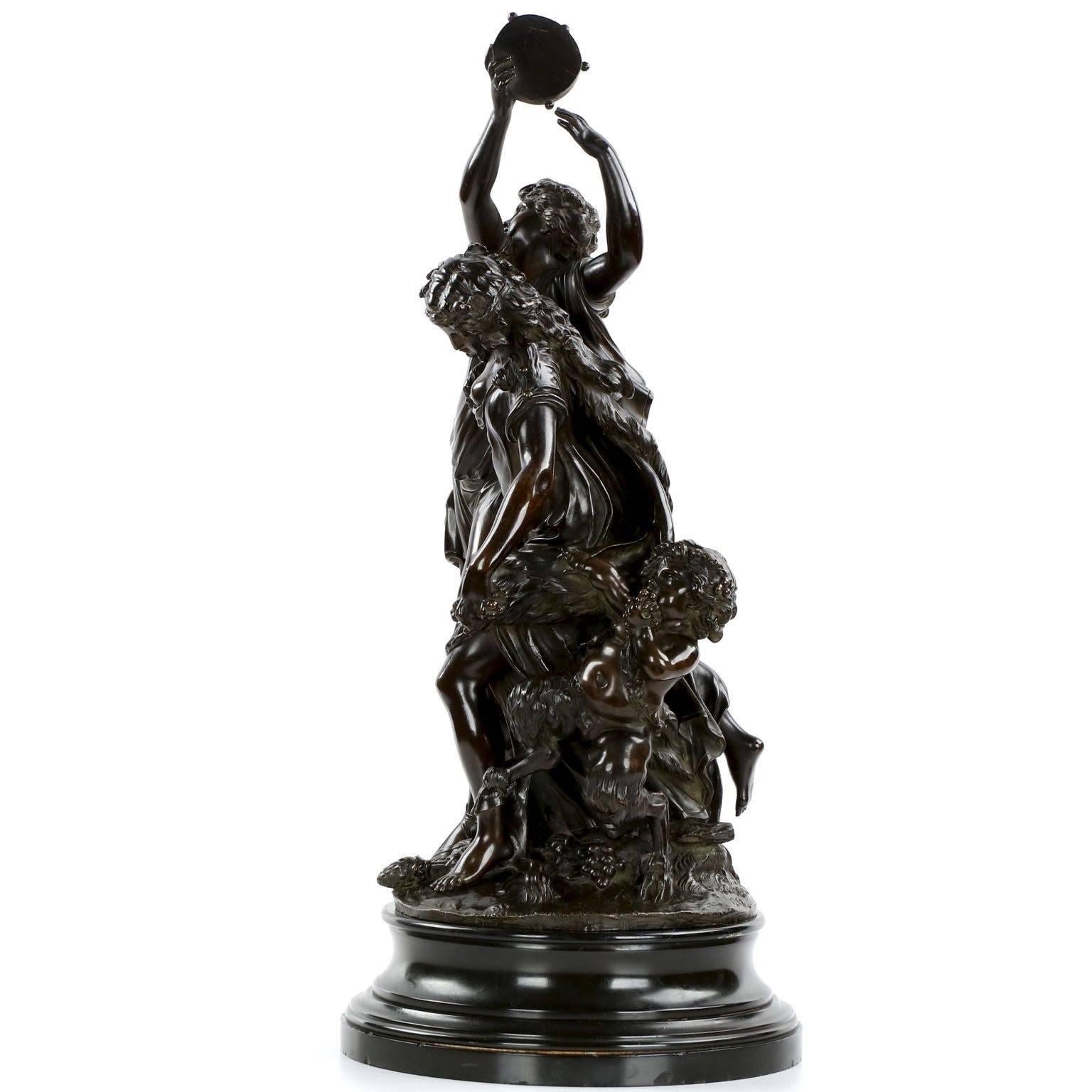 "Bacchanalia" Bronze Sculpture Group After Claude Michel Clodion, circa