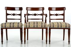 Set of Seven English Regency Mahogany Antique Dining Chairs, circa 1820