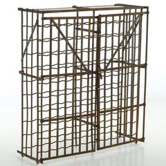French Industrial Rigidex Dispose 100 Bottle Vintage Wine Rack, Mid-20th Century