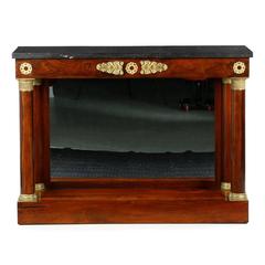 Substantial Empire Rosewood Doré Bronze Mirrored Console Pier Table, circa 1820