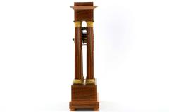 19th Century Antique Mantel Clock in French Empire Style Inlaid Rosewood Portico