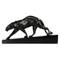 Vintage Fine Authentic Maurice Prost Bronze Sculpture of "Walking Panther, " Susse Freres