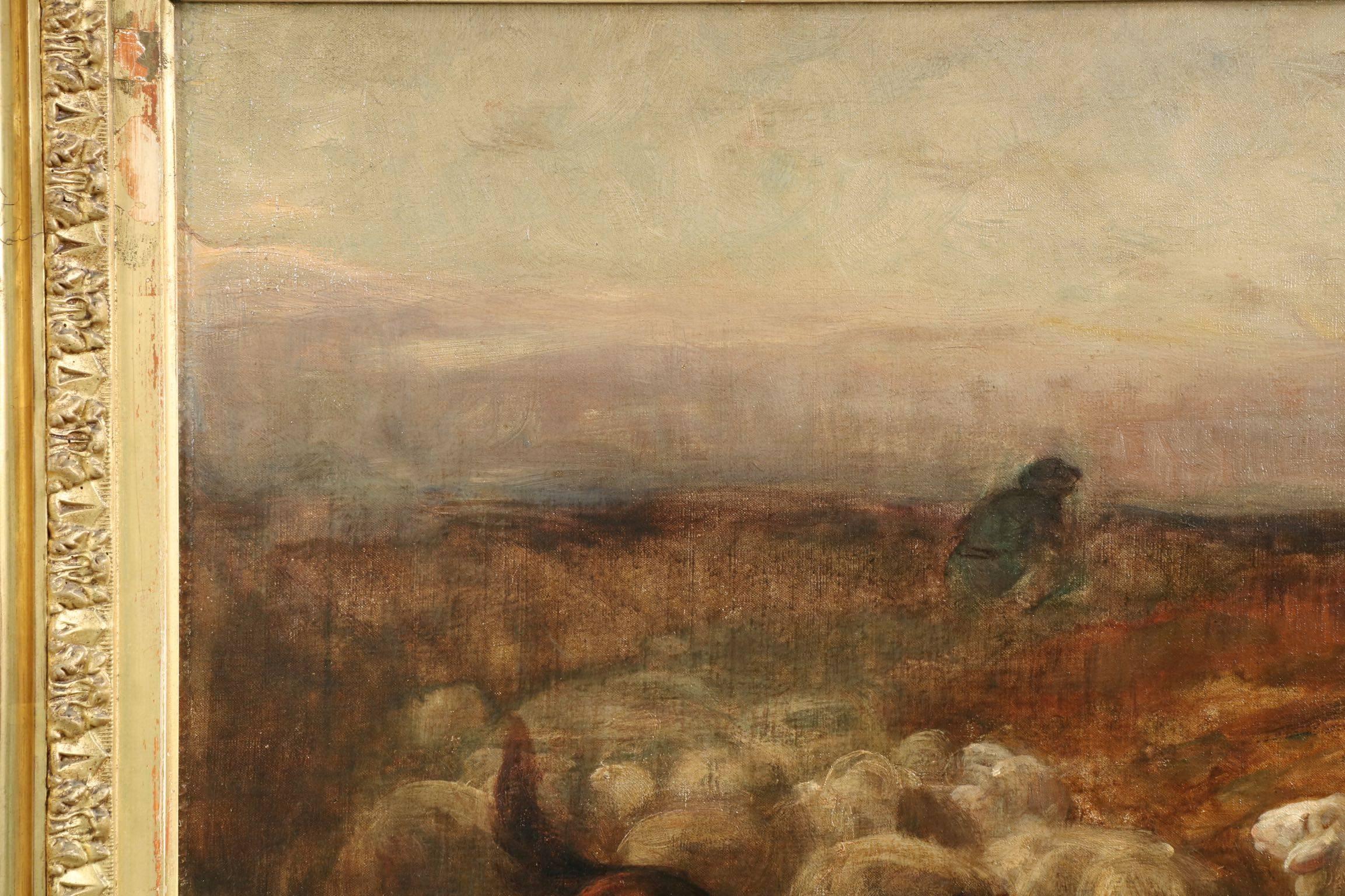 A work that is full of motion, Herrmann-Léon uses a high bokay to create a sense of speed and urgency in the scene.  Only the first three sheep are clearly in focus, each quite motivated by the blur of a dog in the forefront - their little legs are