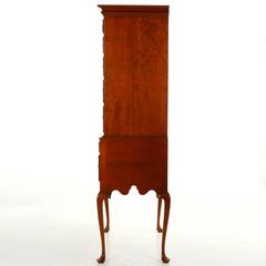 Eldred Wheeler Queen Anne Style Fan Carved Flat Top Highboy
