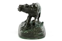 Sculpture française ancienne en bronze d'un chien d'arrêt d'après un modèle de Pierre Jules Mene
