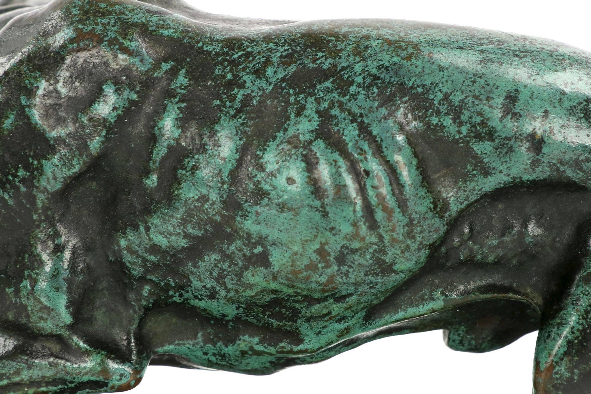 19th Century French Antique Bronze Sculpture of Pointer Dog After Model by Pierre Jules Mene