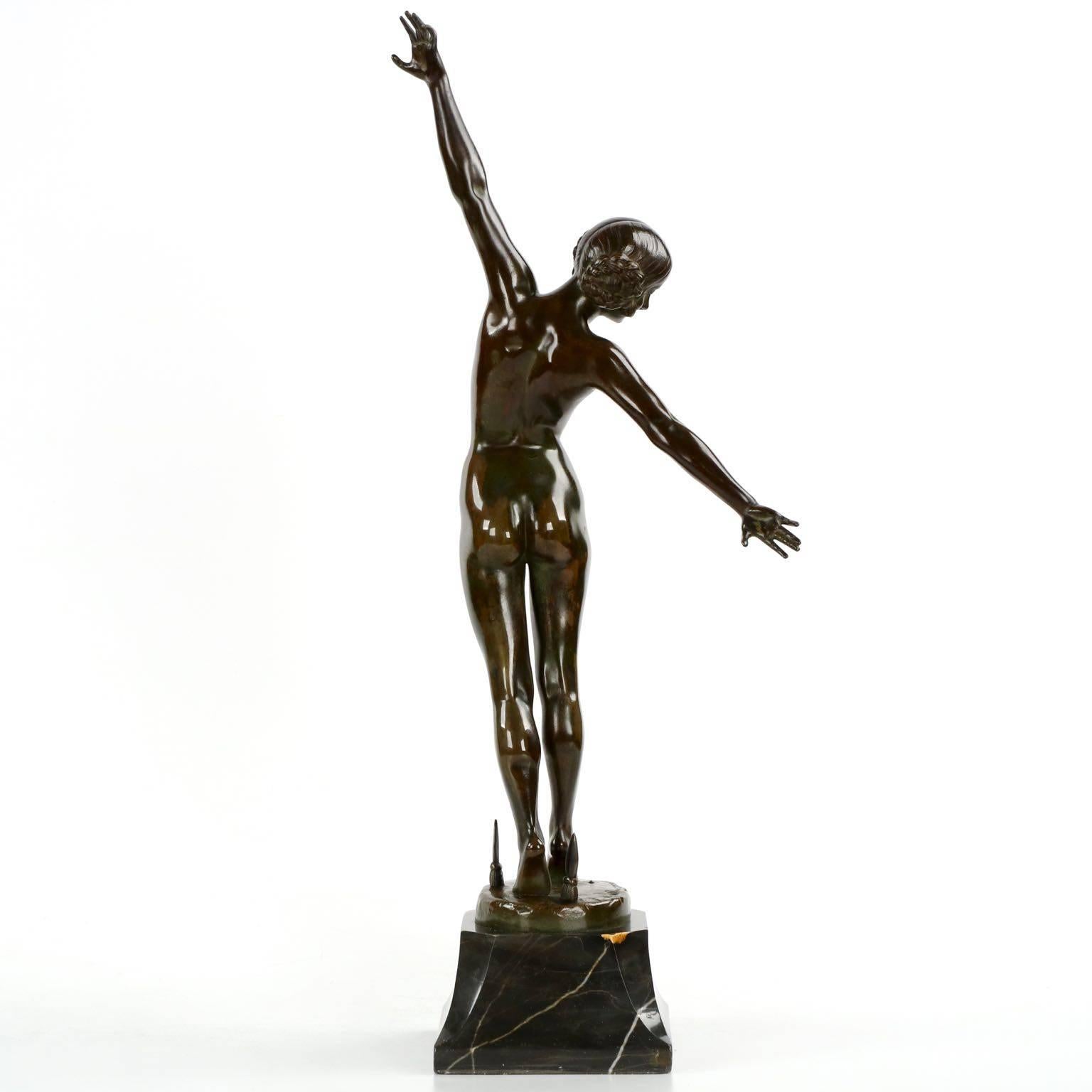 Patinated Art Deco Bronze Sculpture of 