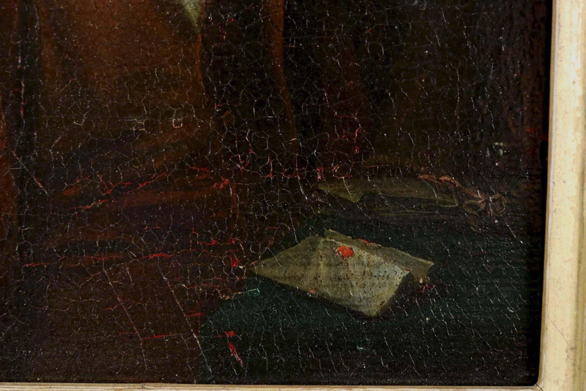 English Antique Oil Painting Portrait of Seated Gentleman, 18th Century In Good Condition In Shippensburg, PA