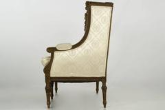 19th Century French Louis XVI Style Green Suite of Antique Settee and Two Chairs