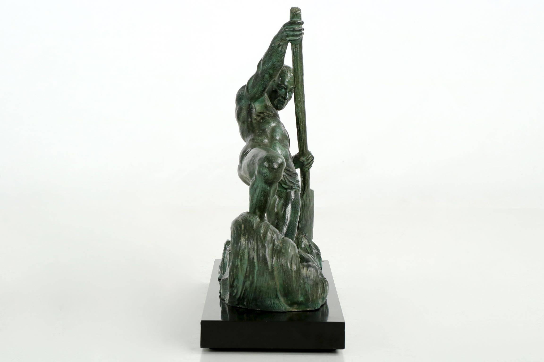 Art déco Sculpture française Art Déco en fonte patinée 