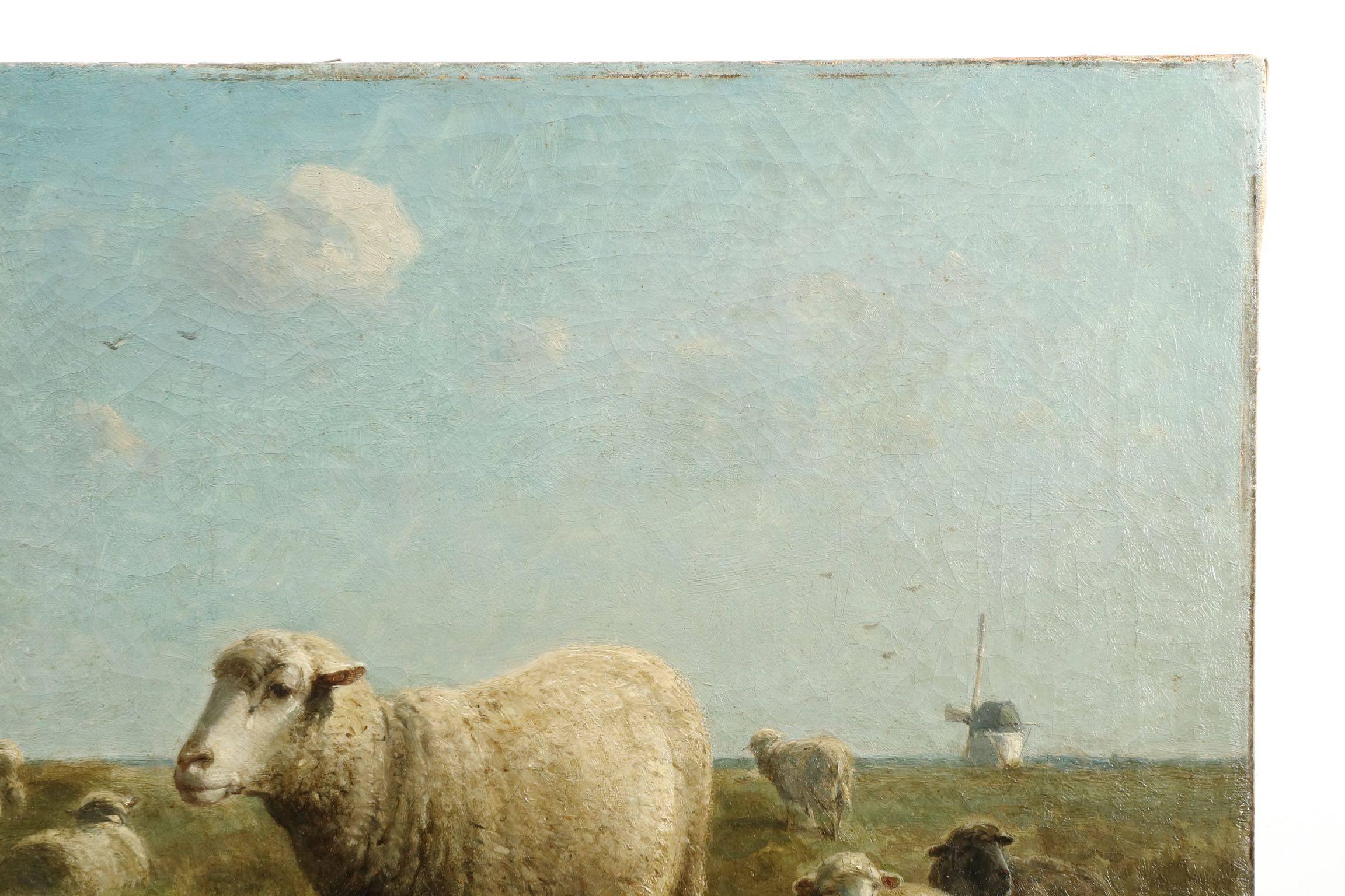 painting of shepherd and sheep