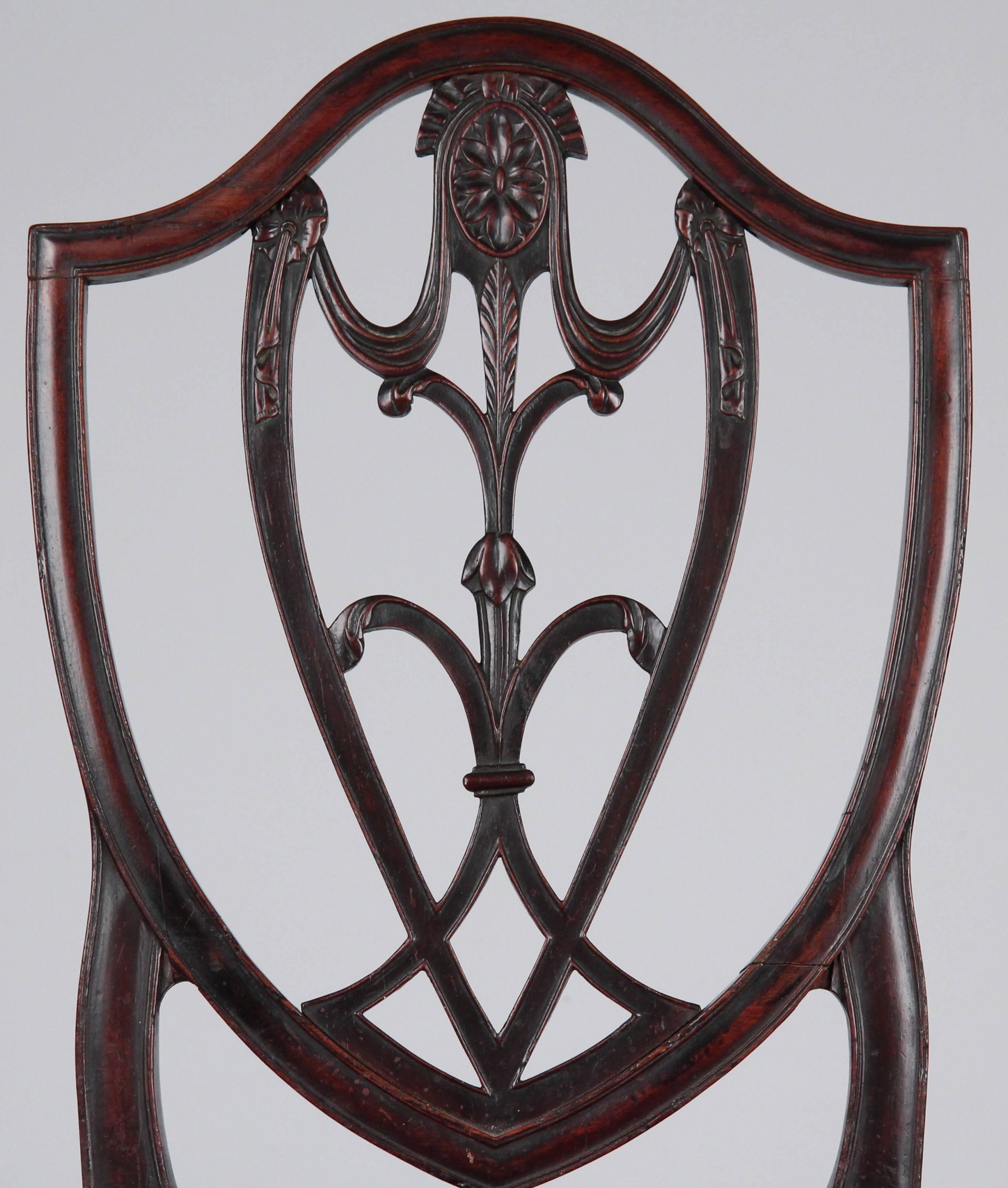 Fine American Federal Period Side Chair on Splayed Legs, New York, circa 1790 In Excellent Condition In Shippensburg, PA