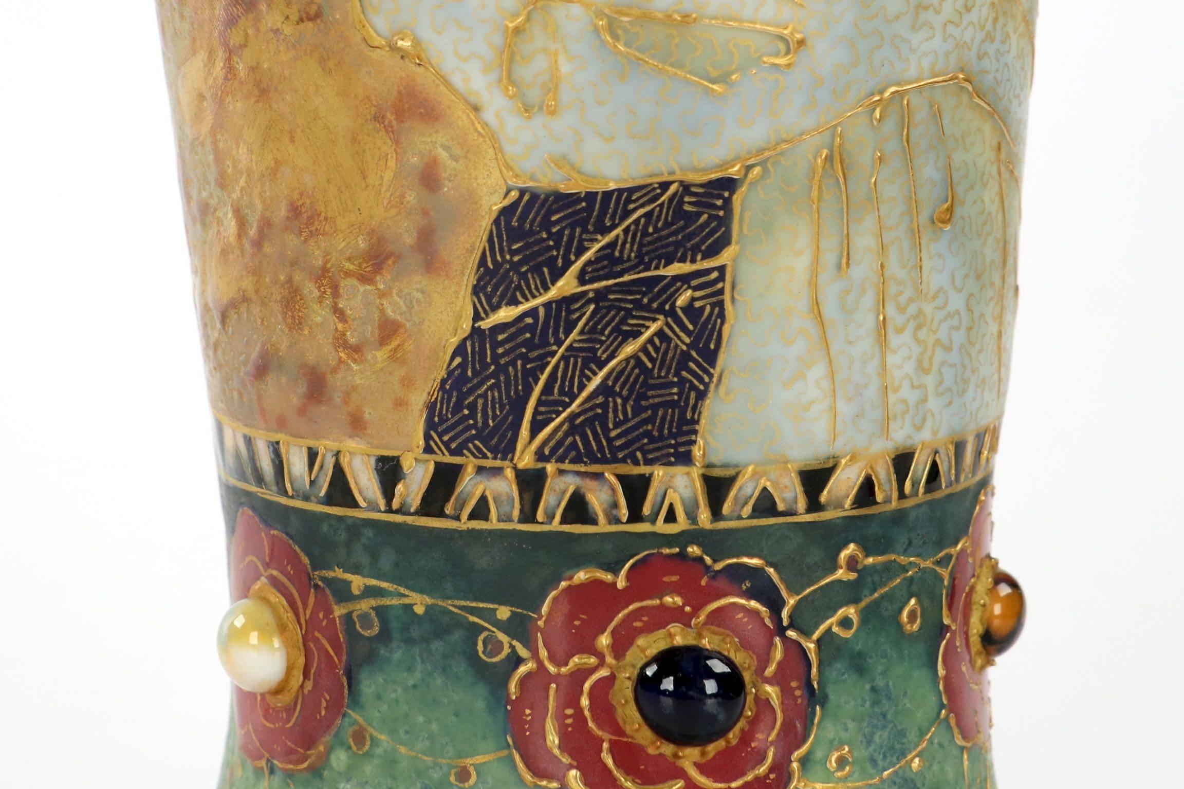 Early 20th Century Fine Art Nouveau Amphora Rstk Fairy Tale Princess Portrait Vase, circa 1904-1905