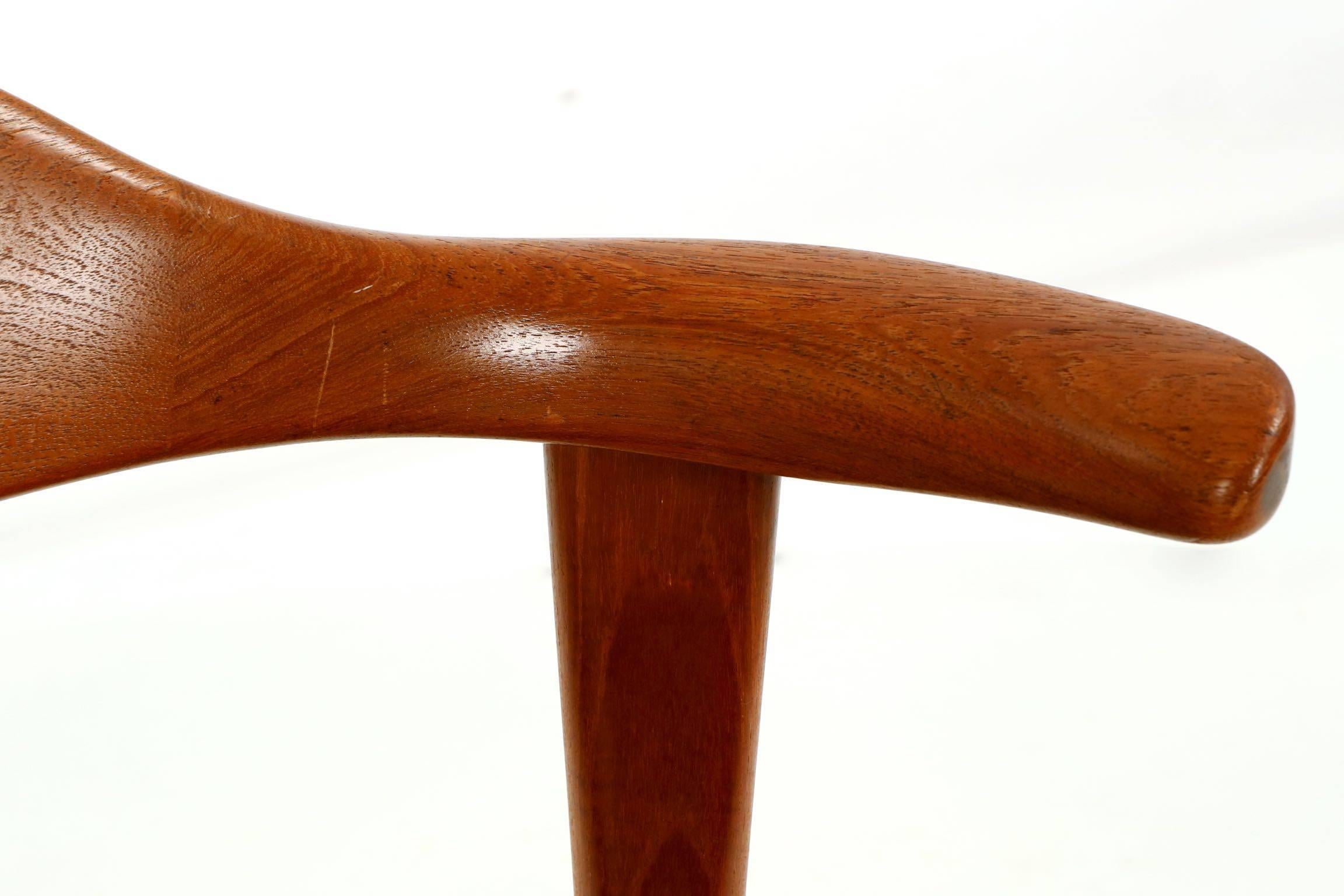 Mid-20th Century Vintage Pair of Danish Mid-Century Sculpted Teak & Rosewood Inlaid Elbow Chairs