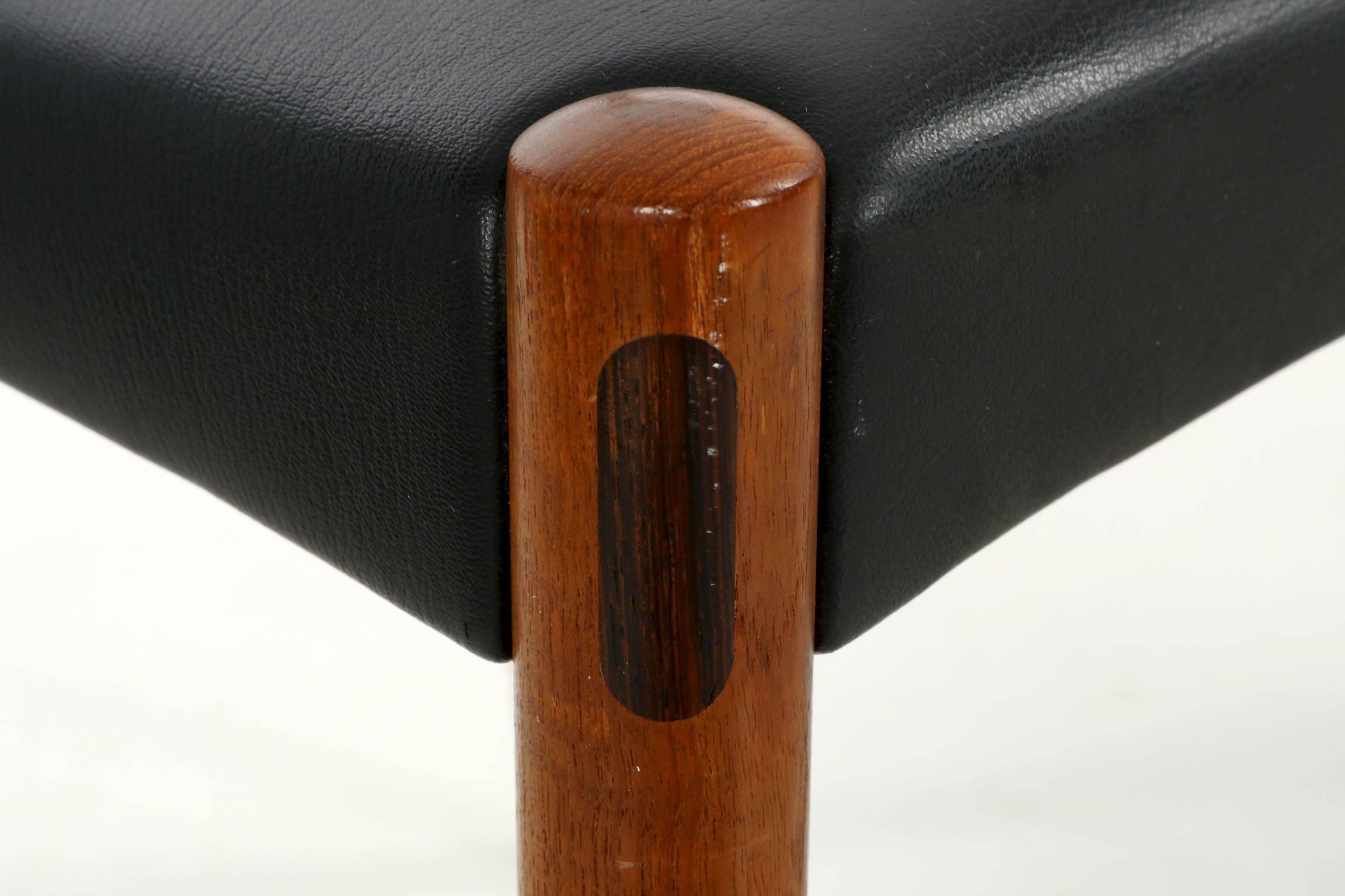 Vintage Pair of Danish Mid-Century Sculpted Teak & Rosewood Inlaid Elbow Chairs 2