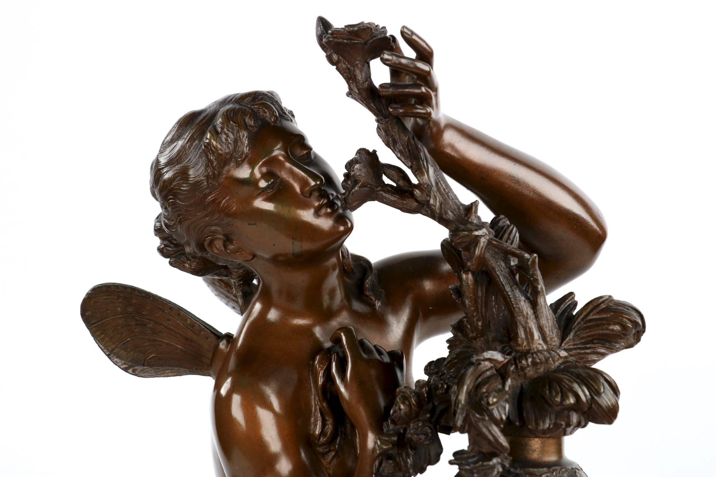 Fine Authentic Bronze Sculpture of L'aurore by Mathurin Moreau, circa 1880 In Excellent Condition In Shippensburg, PA