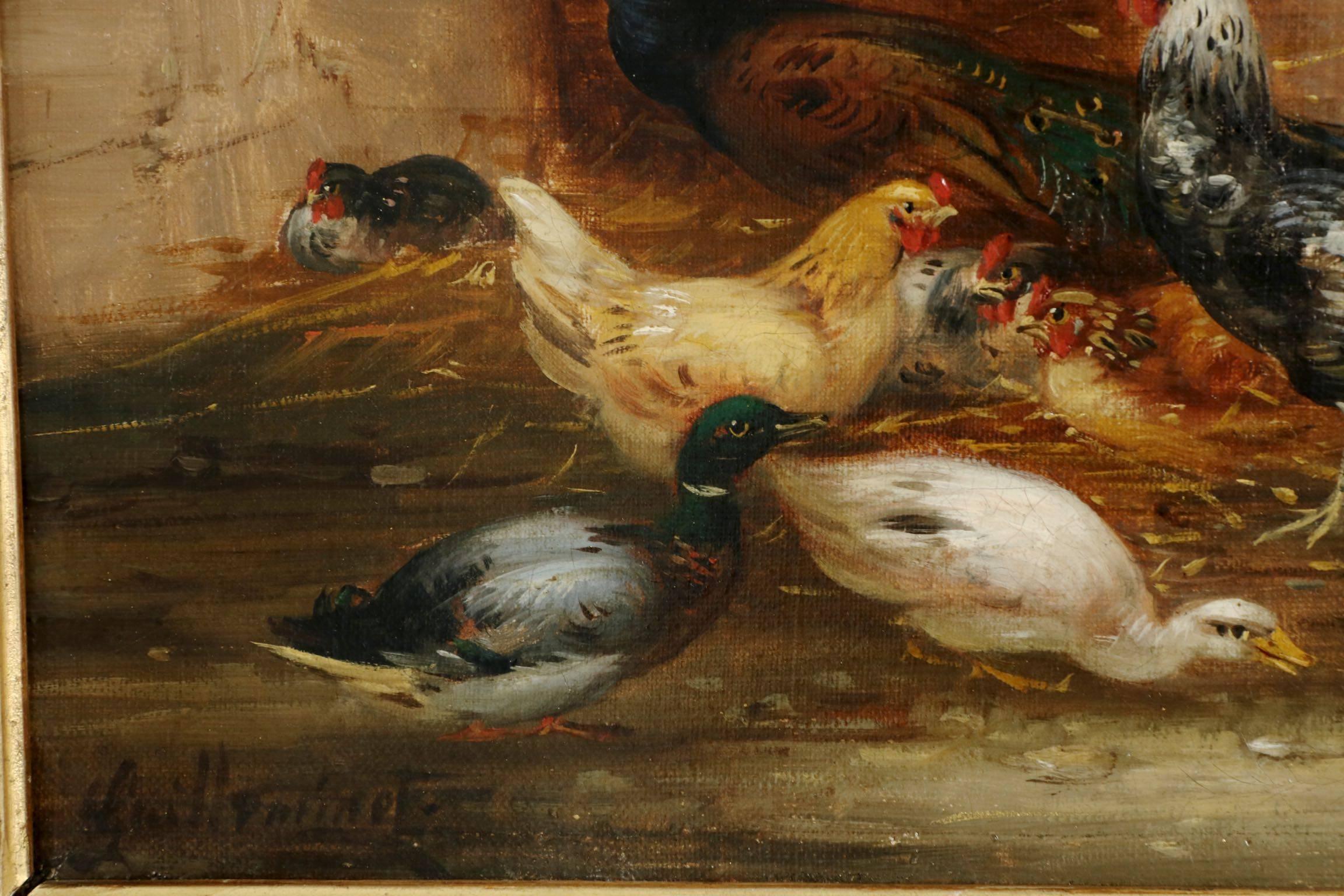 painting of chickens