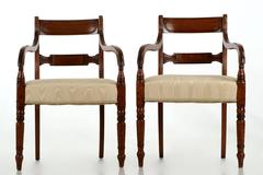 Set of Eight English Regency Mahogany Antique Dining Chairs, circa 1820-1835