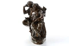 "Two Fates" Bronze Sculpture by Jean-Baptiste CléSinger, Barbedienne