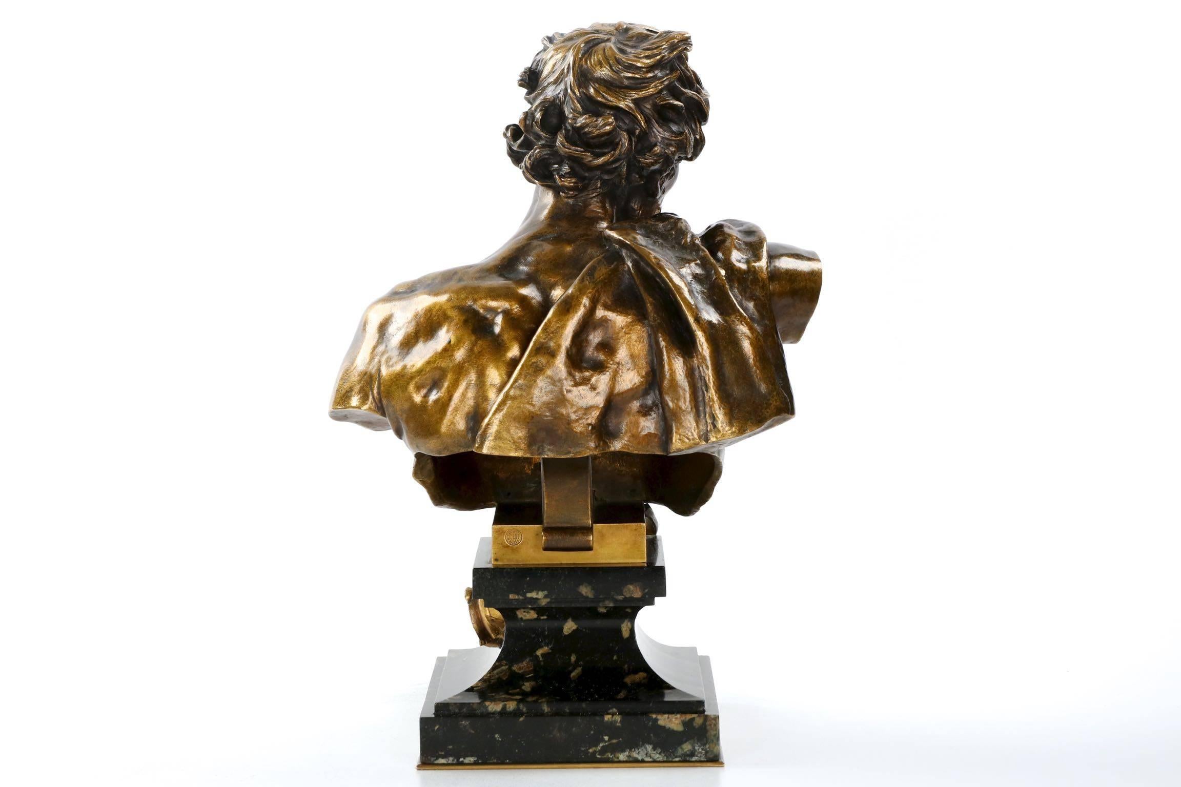Romantic Authentic French Bronze Sculpture of Diogenes After Model by Claudius Marioton