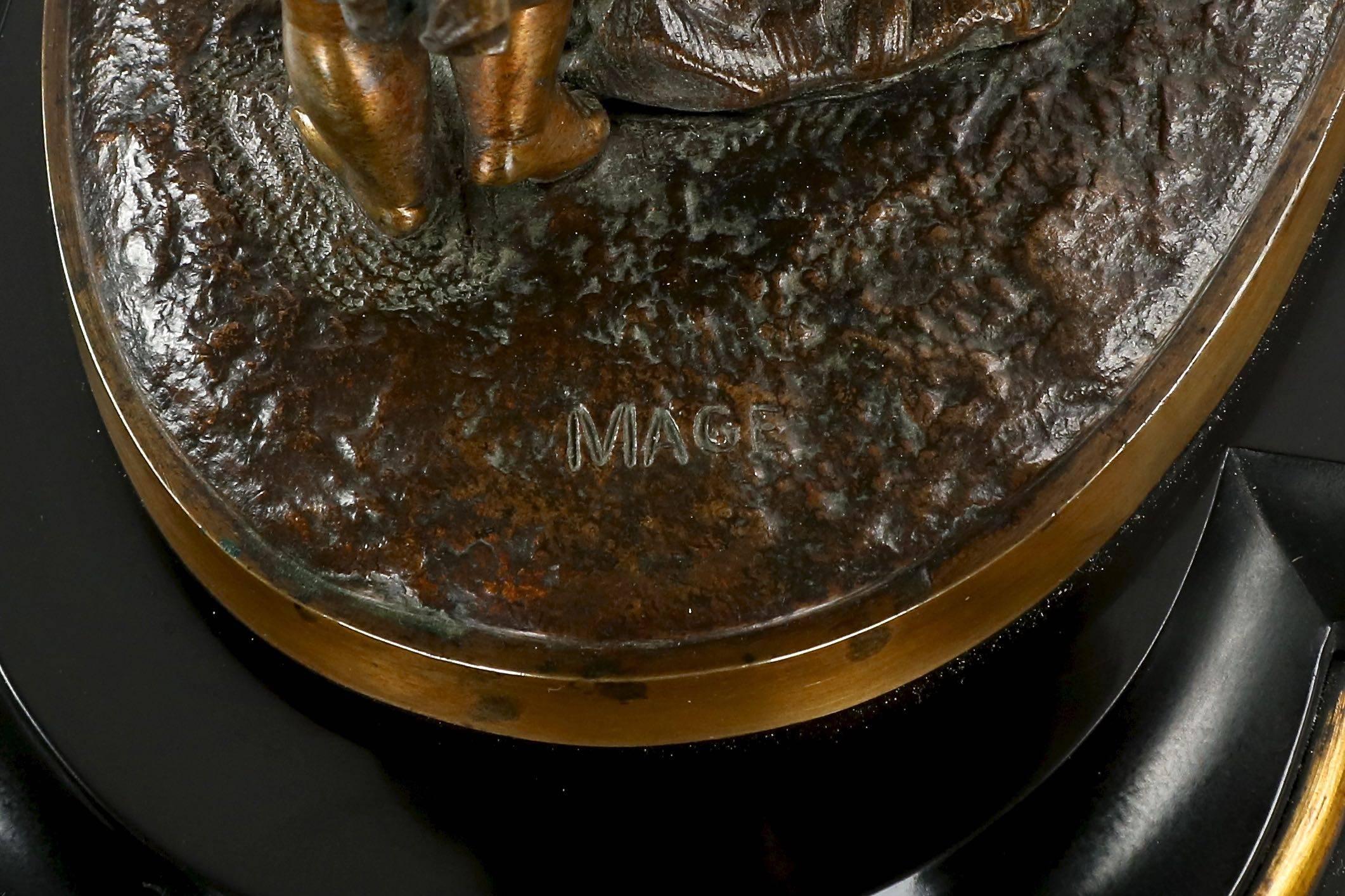 Fine Napoleon III Bronze Figural Slate Antique Mantel Clock by Japy Freres 4